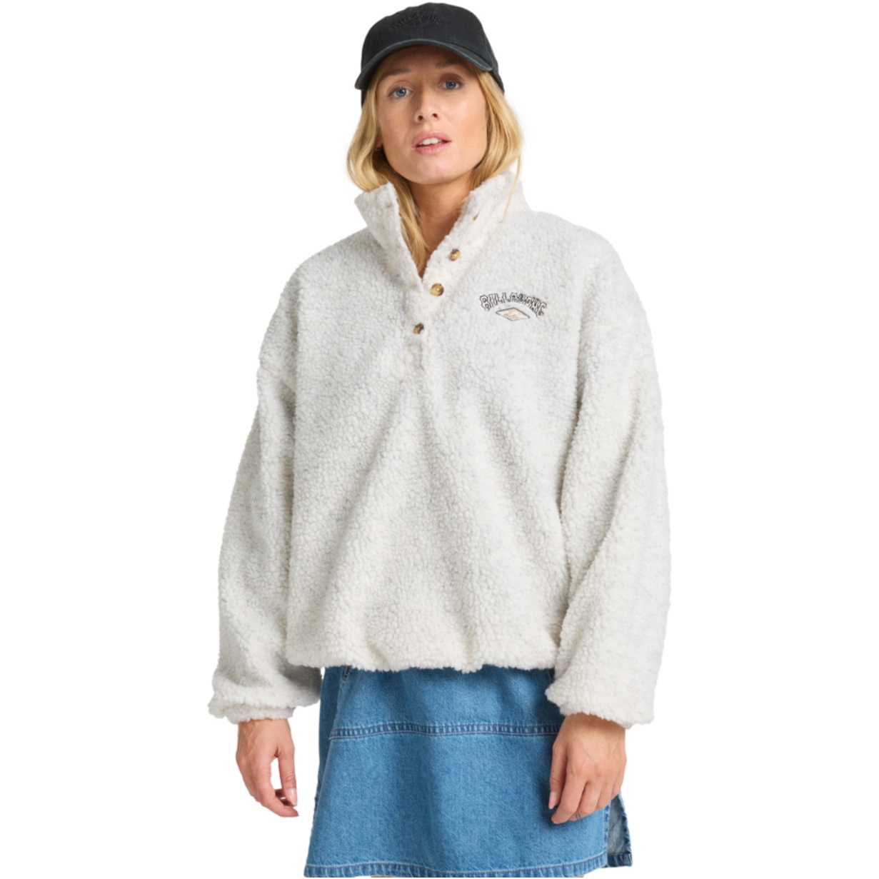 2025 Billabong Womens Run The Road Pullover Sweatshirt EBJPF00113 - Whitecap